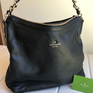 NEW Kate Spade Black Leather Hobo Bag